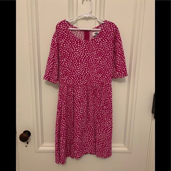Old Navy pink and white heart dress size large - Picture 1 of 3